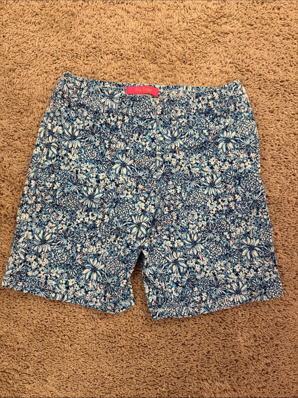 Lilly Pulitzer Blue and White Floral Kids Shorts